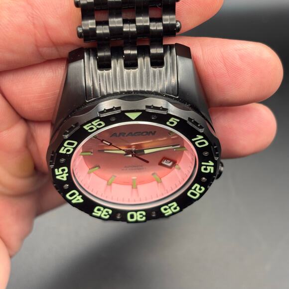 Aragon Sea Charger Pink Dial Automatic 44mm Men’s Watch Limited Edition 28/50 - Picture 14 of 17